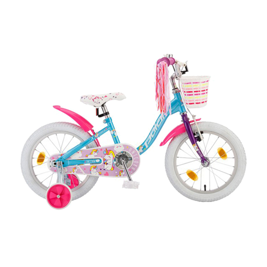 Bicikl Polar Junior 16 Unicorn Baby B162S01203, Plava / pink / bela, Za decu