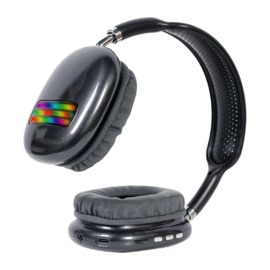 Bluetooth stereo slusalice sa mikrofonom Gembird BHP-LED-02, Bežične BT v5.0, LED, 400 mAh, 32 Ohm, 2 h Li-ion Crne