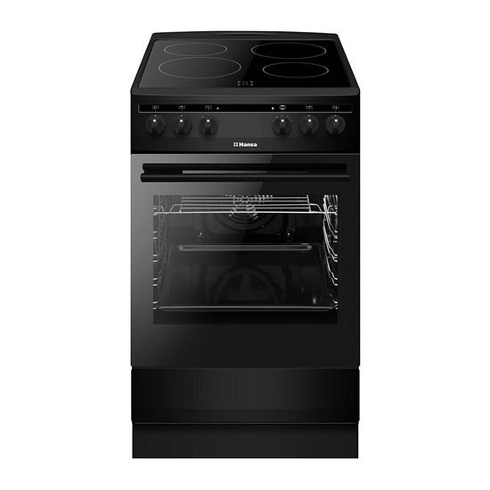 Električni šporet Hansa FCCM 58088, Keramička ploča, 65 l, 8.7 kW, Crna