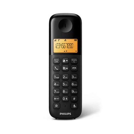 Fiksni telefon Philips D1402/53, Bežični, Crni