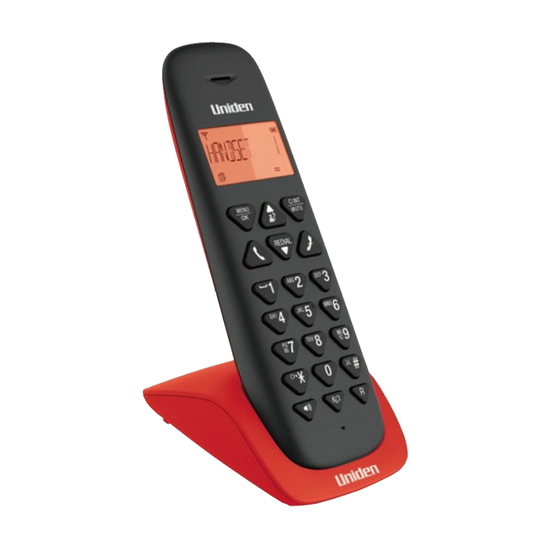 Fiksni telefon Uniden AT3102RD, Bežični, Crna / Crvena