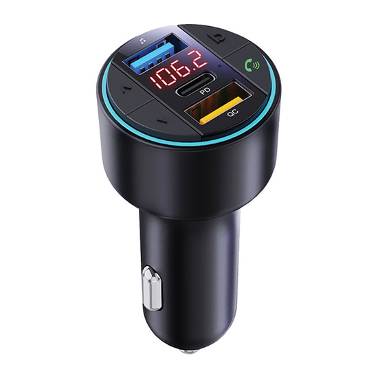 FM transmiter za kola Xwave BT40LEDQC, Bluetooth, LED, USB, 3D Surround, USB-TypeC PD30W + QC 3.0 brzo punjenje