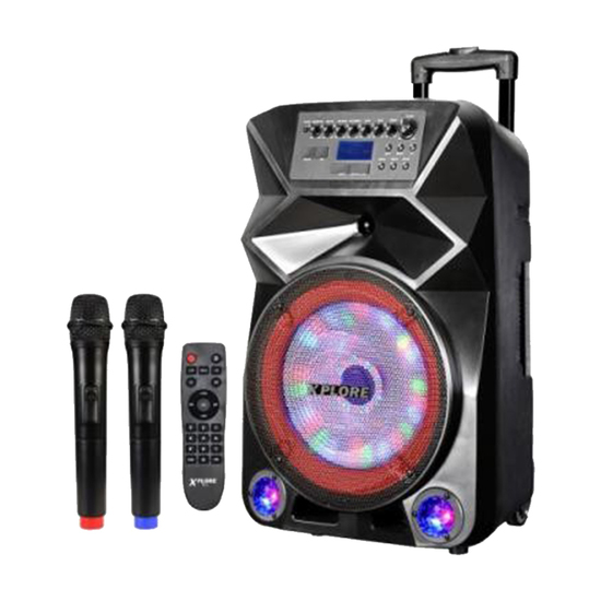 Karaoke Prenosni Zvučnik Xplore XP8812 DANZA, 600 W, Crna, Dva Mikrofona