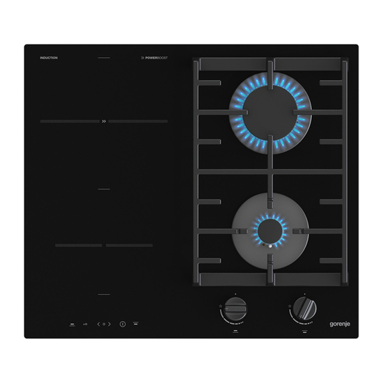 Kombinovana Ugradna ploča Gorenje GCI 691 BSC, Plin+Staklokeramika, 4.4 kW, Crna
