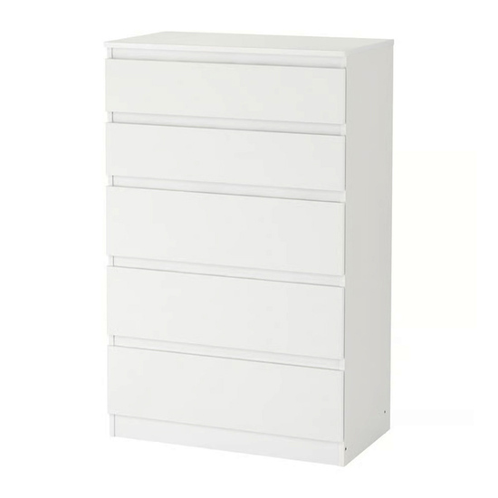 Komoda Kullen 70X112CM 5 FIOKA 20393662, bela