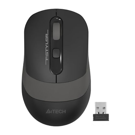 Miš A4Tech A4-FG10 GRAY FSTYLER, Bežični, Nano USB, 2000 dpi, Crna/Siva