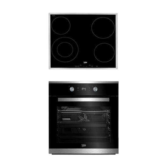 Outlet ugradni set rerna i ploča Beko BSM 25320 X, 6.7 kW, Crna / Inox