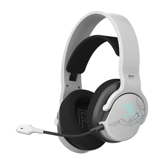 Slušalice A4Tech A4-GR370 Bloody White gejmerske slusalice sa mikrofonom, BTv5.3+2,4Ghz+kabl, 50mm/16ohm, RGB