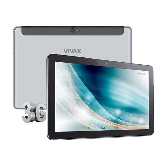Tablet Vivax TPC-101 3G, 10.1'', MediaTek MTK6580 Quad Core 1,3 GHz, 16 GB, 2 GB RAM, 2.0 / 2.0 Mpix, Srebrna