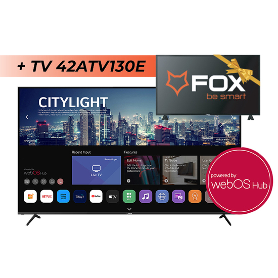 Televizor Fox 85WOS625D, 85'' (216 cm), 3840 x 2160 Ultra HD, Quad Core, 8 GB, 1.5 GB RAM, Web OS 5.0