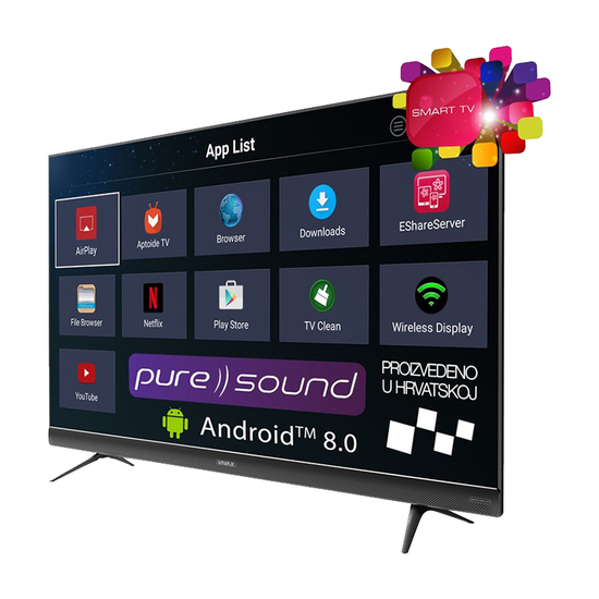 Televizor Vivax TV-49UHDS61T2S2SM, 49'' (124 cm), 3840 x 2160 Ultra HD, Smart, Android 8.0
