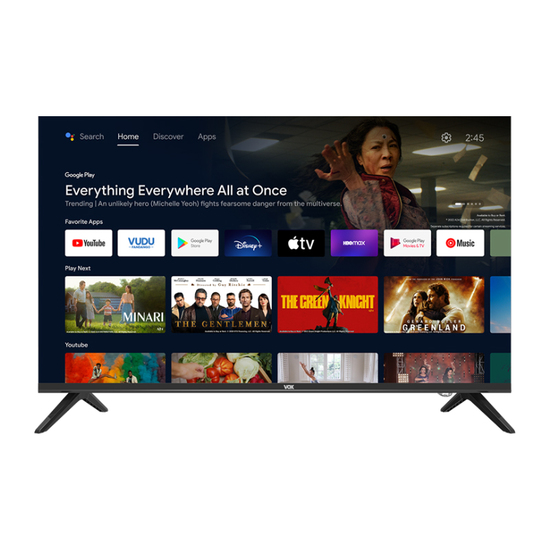 Televizor Vox 43KAU680B, 43'' (109 cm), 3840 x 2160 4K, Smart Android