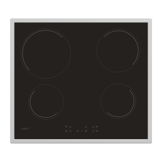 Ugradna ploča Candy CH 64 FX, Staklokeramika, 4 zone, 2x 1.2 kW, 1x 1.8 kW, 1x 2.3 kW, Crna
