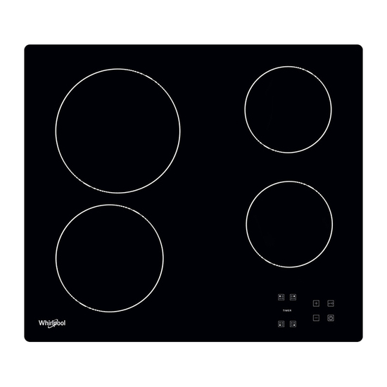 Ugradna ploča Whirlpool AKT 8090/NE, Staklokeramika, 4 zone, 6.2 kW, Crna