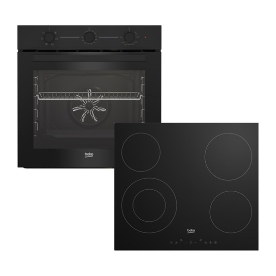 Ugradni set Beko BBSE 11120 BD, Staklokeramika, 4 zone, 72 l, Crna