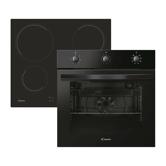 Ugradni set Candy PCI27BCH64CCB, Ventilatorska rerna, 70 l, Staklokeramička ploča, 4 zone